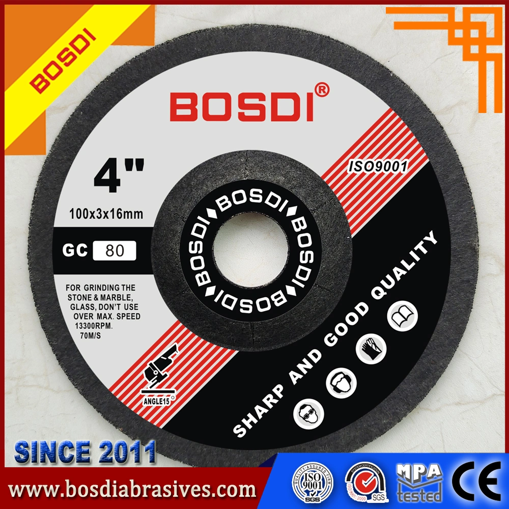 Bosdi Aluminium Alloy Grinding Wheel 4"X1/8"X5/8" (100X3X16mm) , Non-Viscous, No Burn, Very Sharp, Flexible and Safe, Grit 36-220#, Different Color and Shape