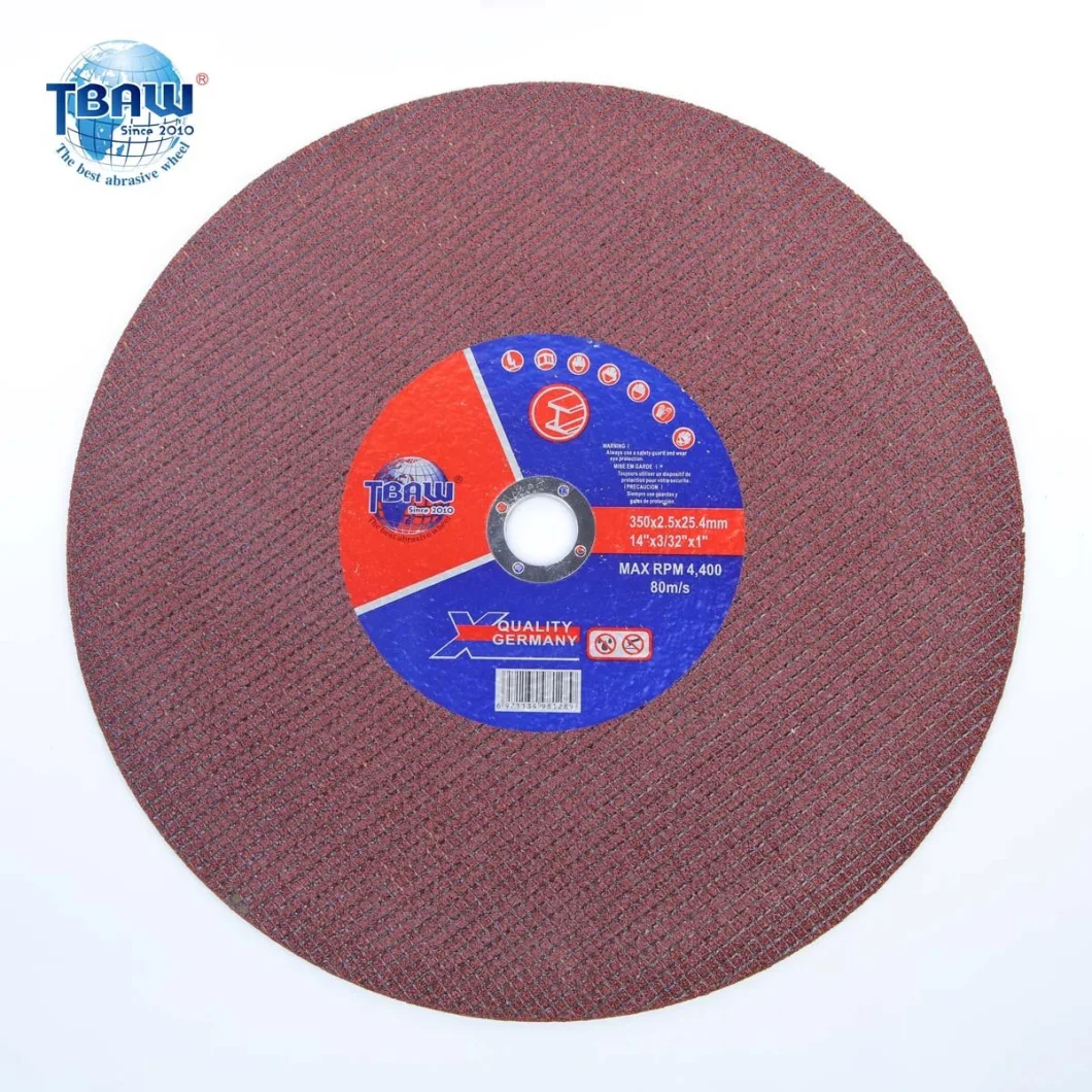 Factory 350*30*25mm Big Size Single Net Cutting Disc Cut off Wheel for Metal Stainless Steel