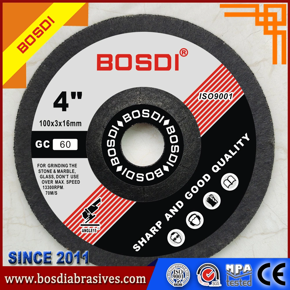 Bosdi Aluminium Alloy Grinding Wheel 4"X1/8"X5/8" (100X3X16mm) , Non-Viscous, No Burn, Very Sharp, Flexible and Safe, Grit 36-220#, Diffrent Shape