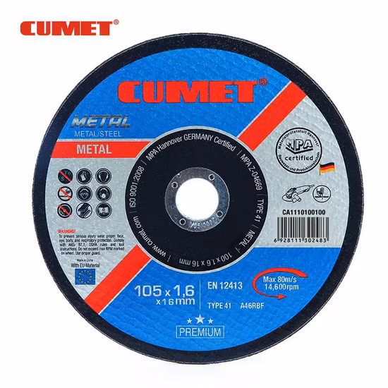 Disco de Corte Plano para Metal (115X1.2X22.2) Abrasivo com Certificados MPa