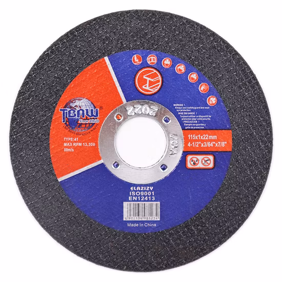 Disco de corte de aço inoxidável profissional de fábrica 115*1,0*22 mm, disco de corte, disco de corte Bom corte 115X1X22 mm Disco de corte de metal de 4,5 polegadas com certificado MPa